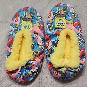 SpongeBob SquarePants Kids One Piece Slippers - Blue and Yellow